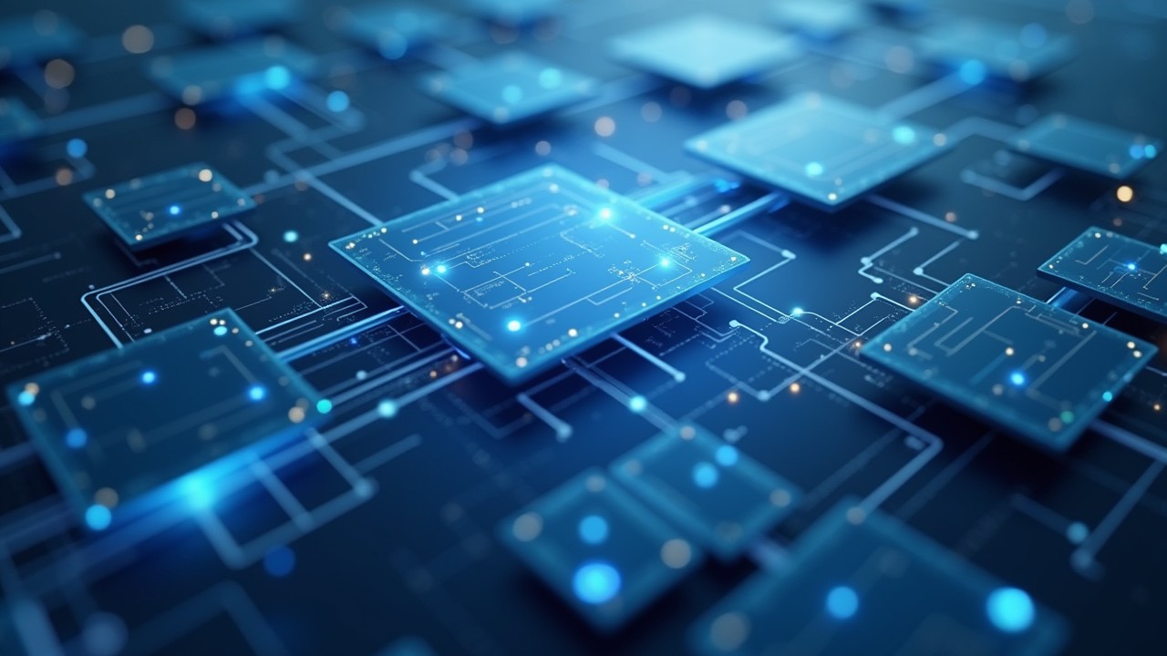 Abstract illustration of interconnected data nodes representing HYDRAstor’s Distributed Resilient Data architecture and multi-node fault tolerance.