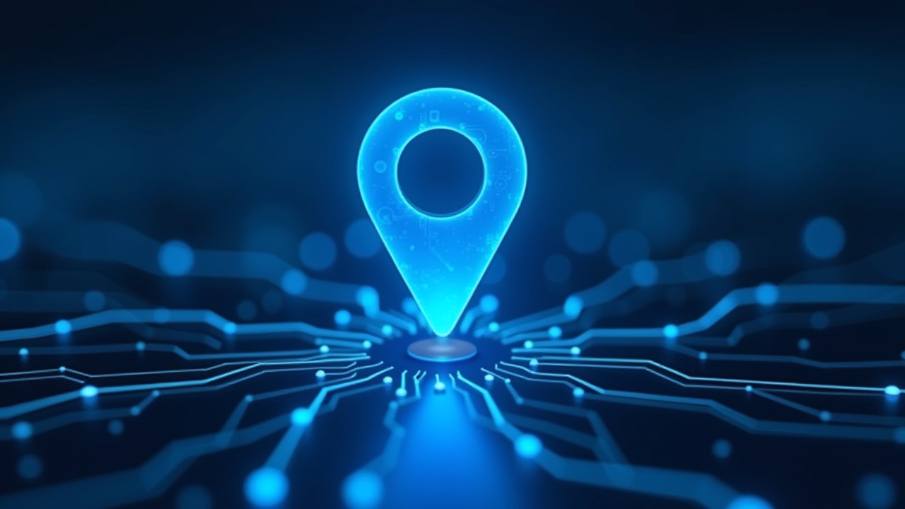 Rising neon blue line graph above circuitry representing data forecasting capabilities.